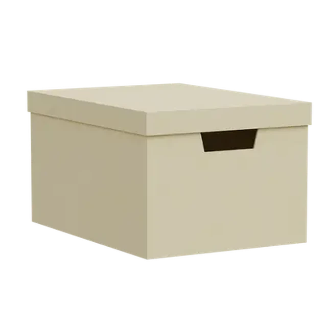 Minimalist Cream Cardboard Storage Box with Lid 3d model