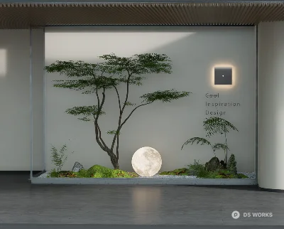 Minimalist Indoor Zen Garden Space 3d model - Image 1