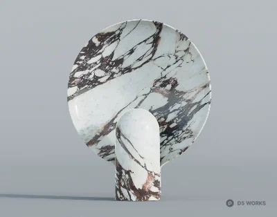 Marble Texture Sculpture Table Lamp 3d model - Image 1