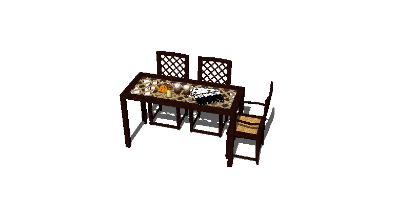 Chinese Dining Table & Chairs Set