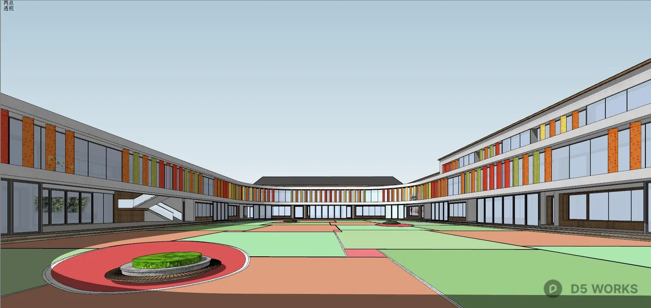 Kindergarten Courtyard Playground 3d model thumbnail 4