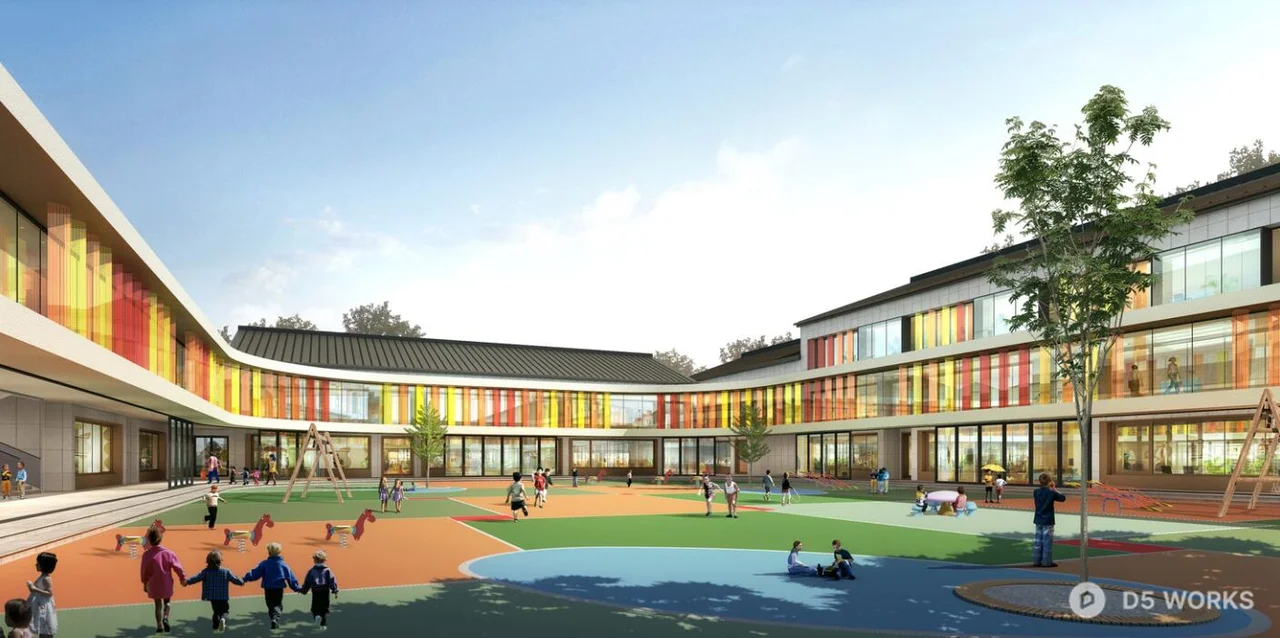 Kindergarten Courtyard Playground 3d model - Image 1