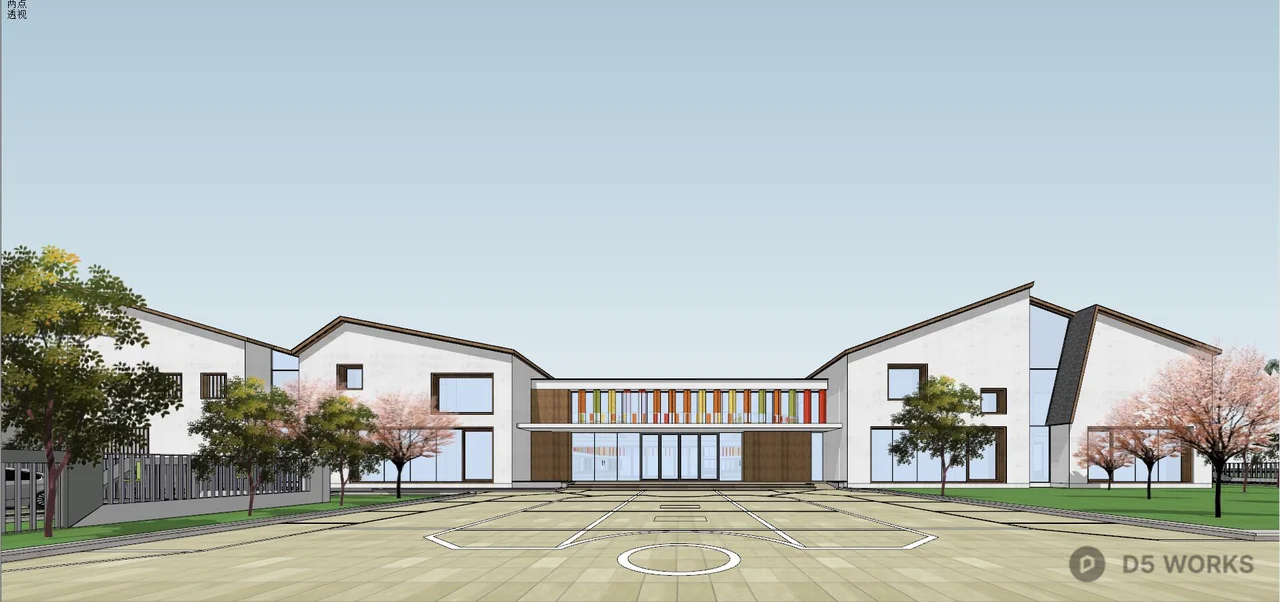 Kindergarten Courtyard Playground 3d model thumbnail 6