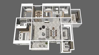 Modern Indoor Aerial View