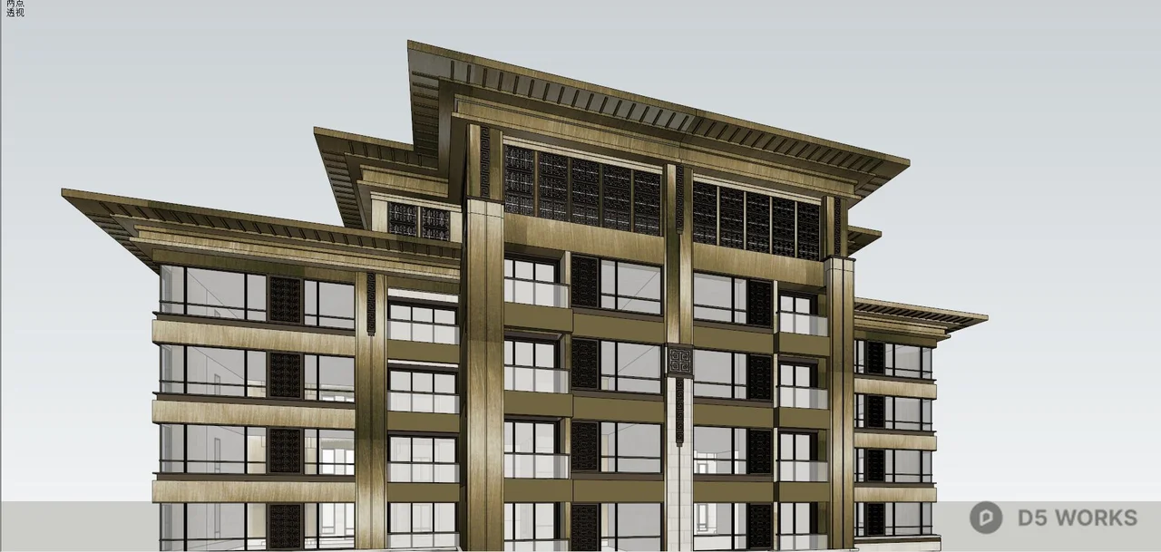 Modern High-Rise Residential Building 3d model - Image 1