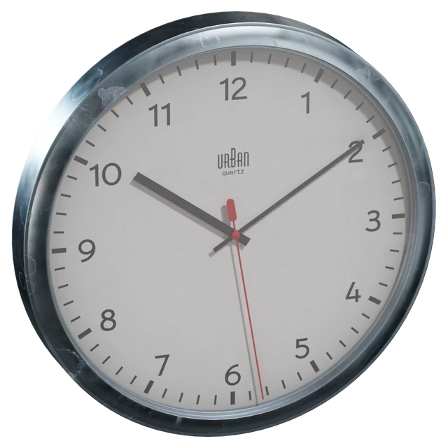 Modern Metallic Round Wall Clock 3d model