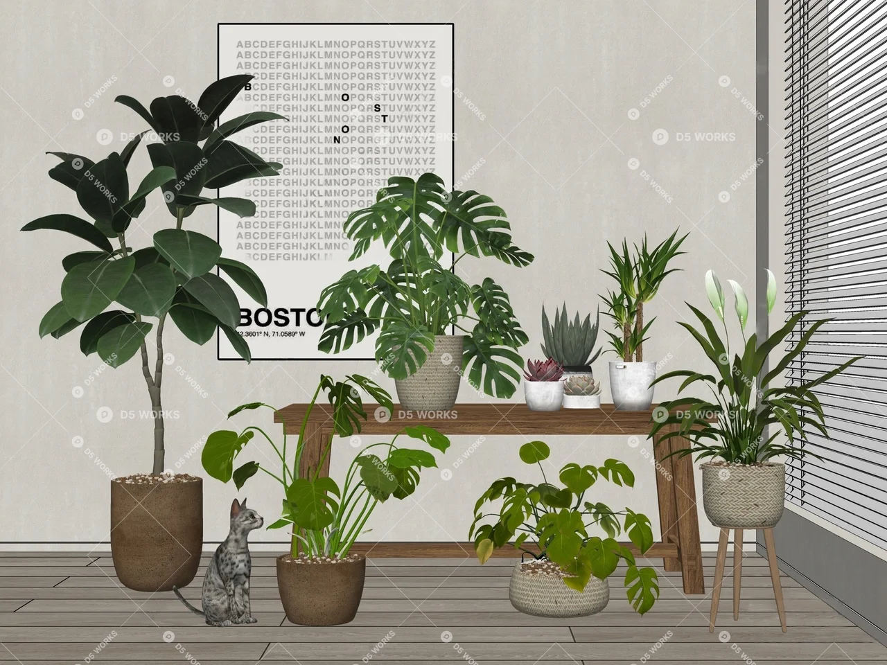 Potted Plant Combination 3d model thumbnail 2