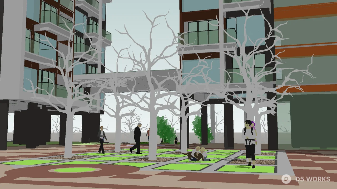 Modern High Rise Residential Building 3d model thumbnail 2
