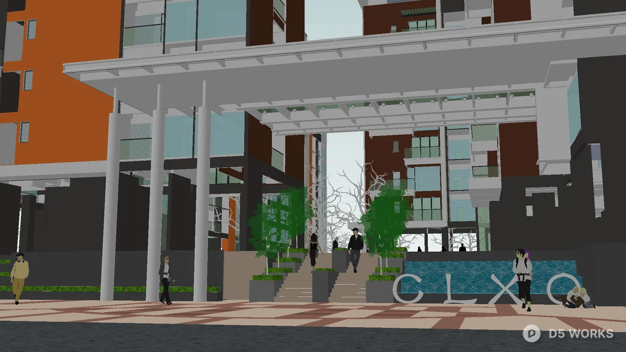 Modern High Rise Residential Building 3d model thumbnail 3