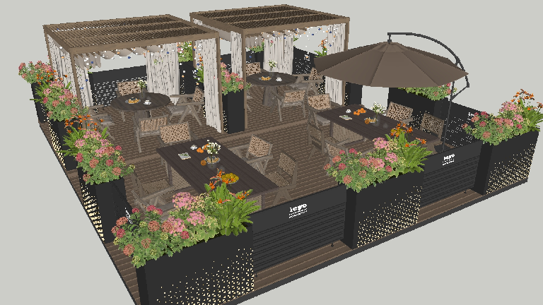 Modern Outdoor Table & Chairs Set