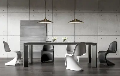 Modern Industrial Dining Table and Chairs Set 3d model