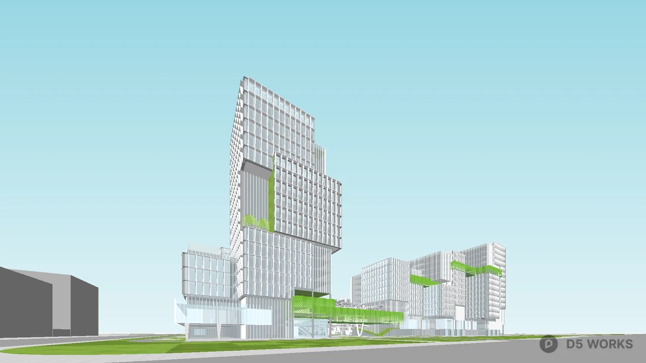 Modern Office Building Complex 3d model thumbnail 6