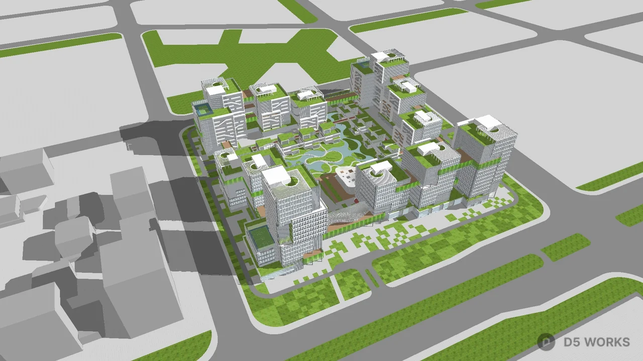 Modern Office Building Complex 3d model thumbnail 5