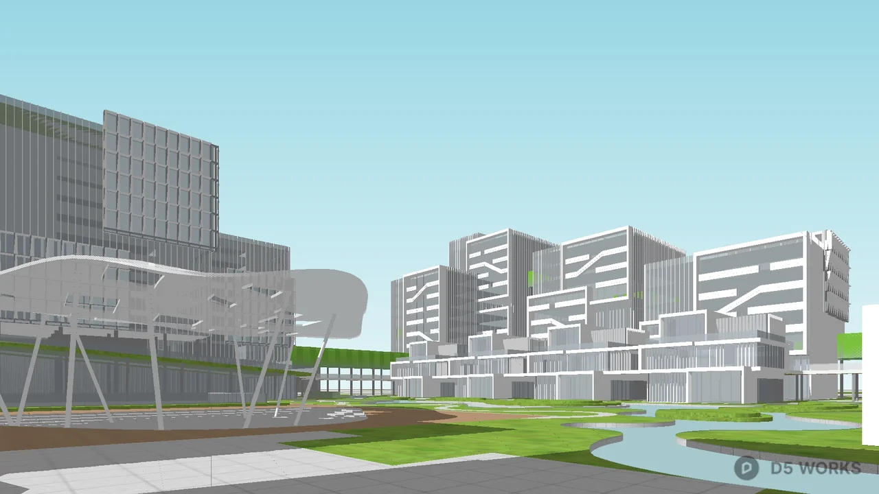 Modern Office Building Complex 3d model thumbnail 2