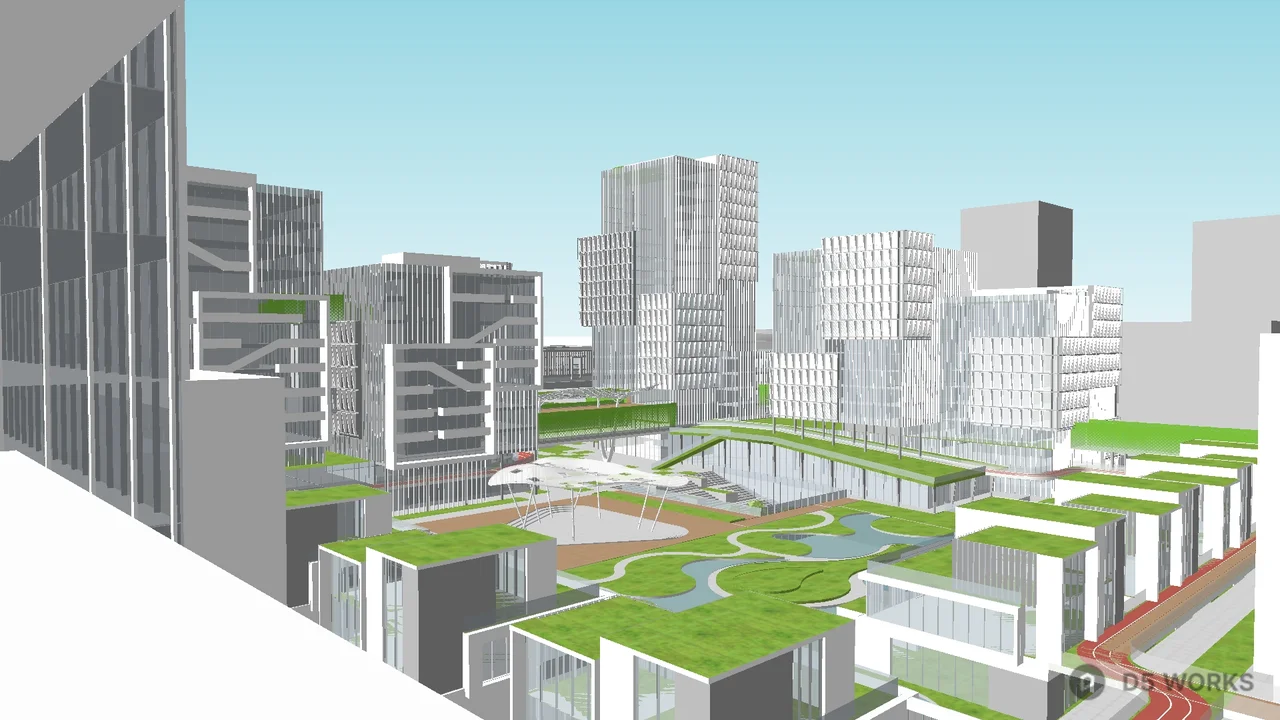 Modern Office Building Complex 3d model - Image 1