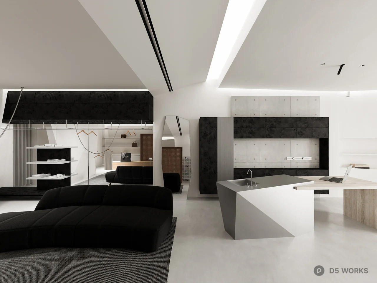 Minimalist Fashion Boutique Interior 3d model thumbnail 9