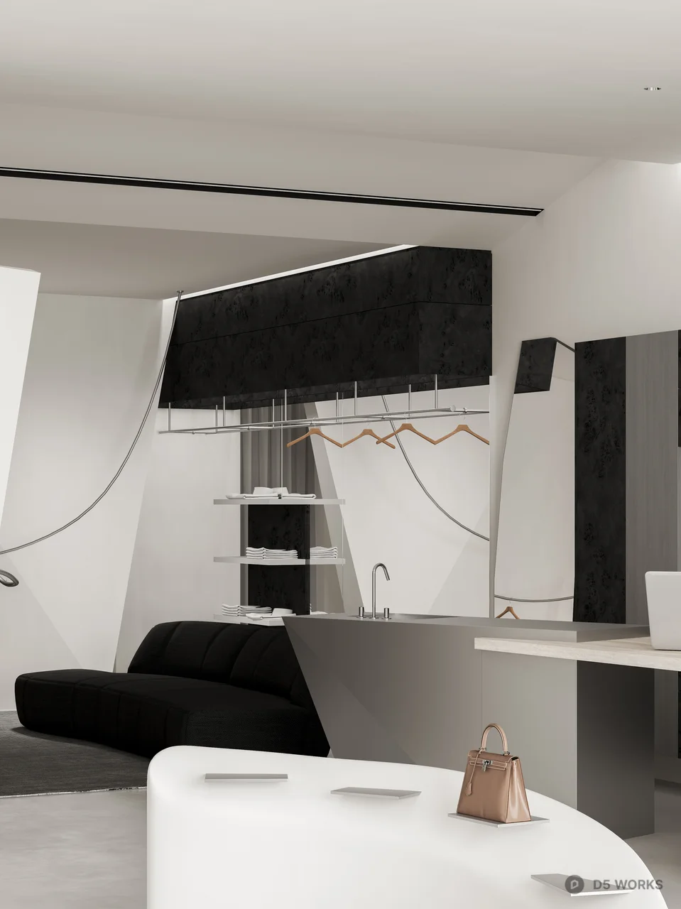 Minimalist Fashion Boutique Interior 3d model thumbnail 6