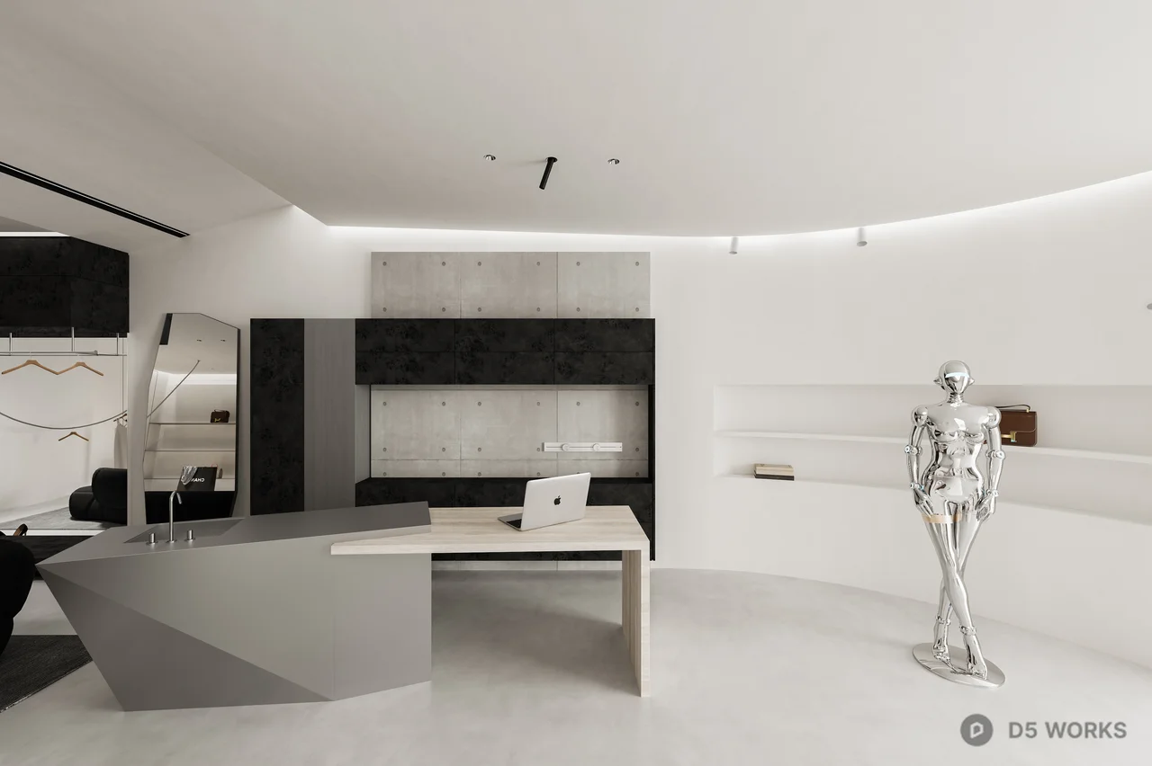 Minimalist Fashion Boutique Interior 3d model thumbnail 4