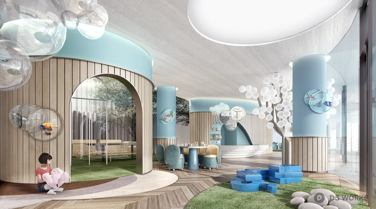 Modern Activity Center With Playful Design 3d model - Image 1