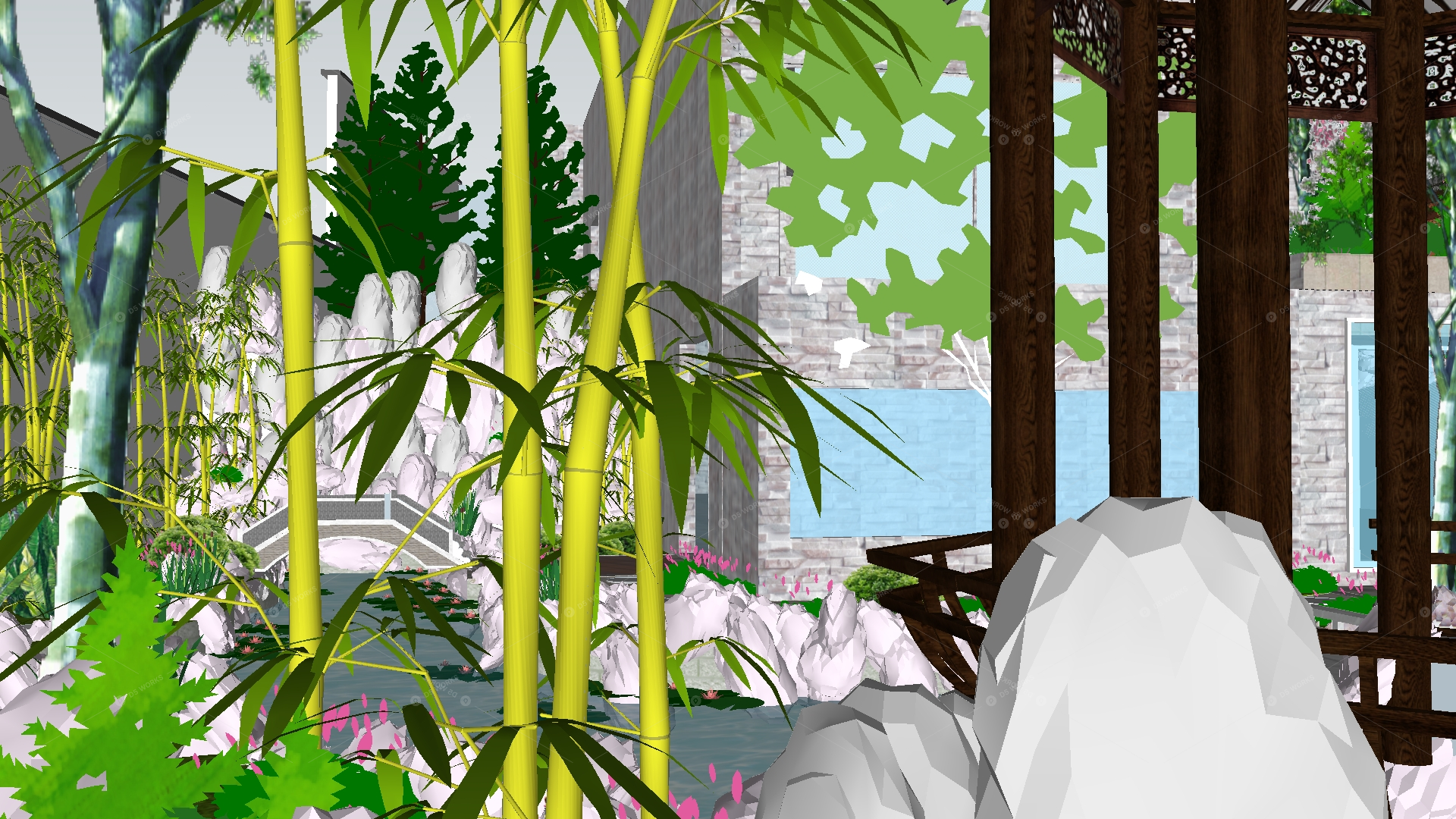 Courtyard Landscape 3D Models 5