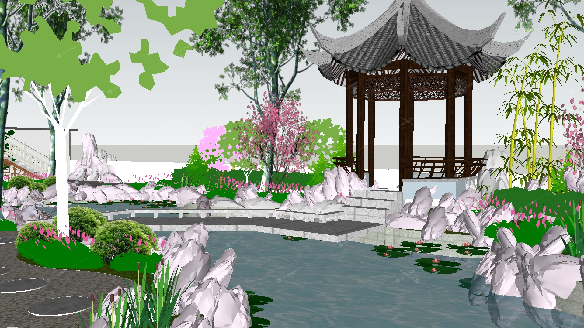 Courtyard Landscape 3D Models 6