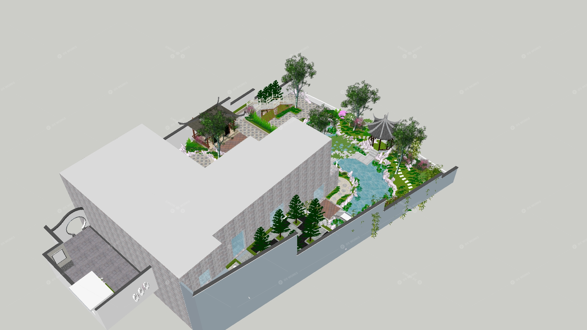 Courtyard Landscape 3D Models 3