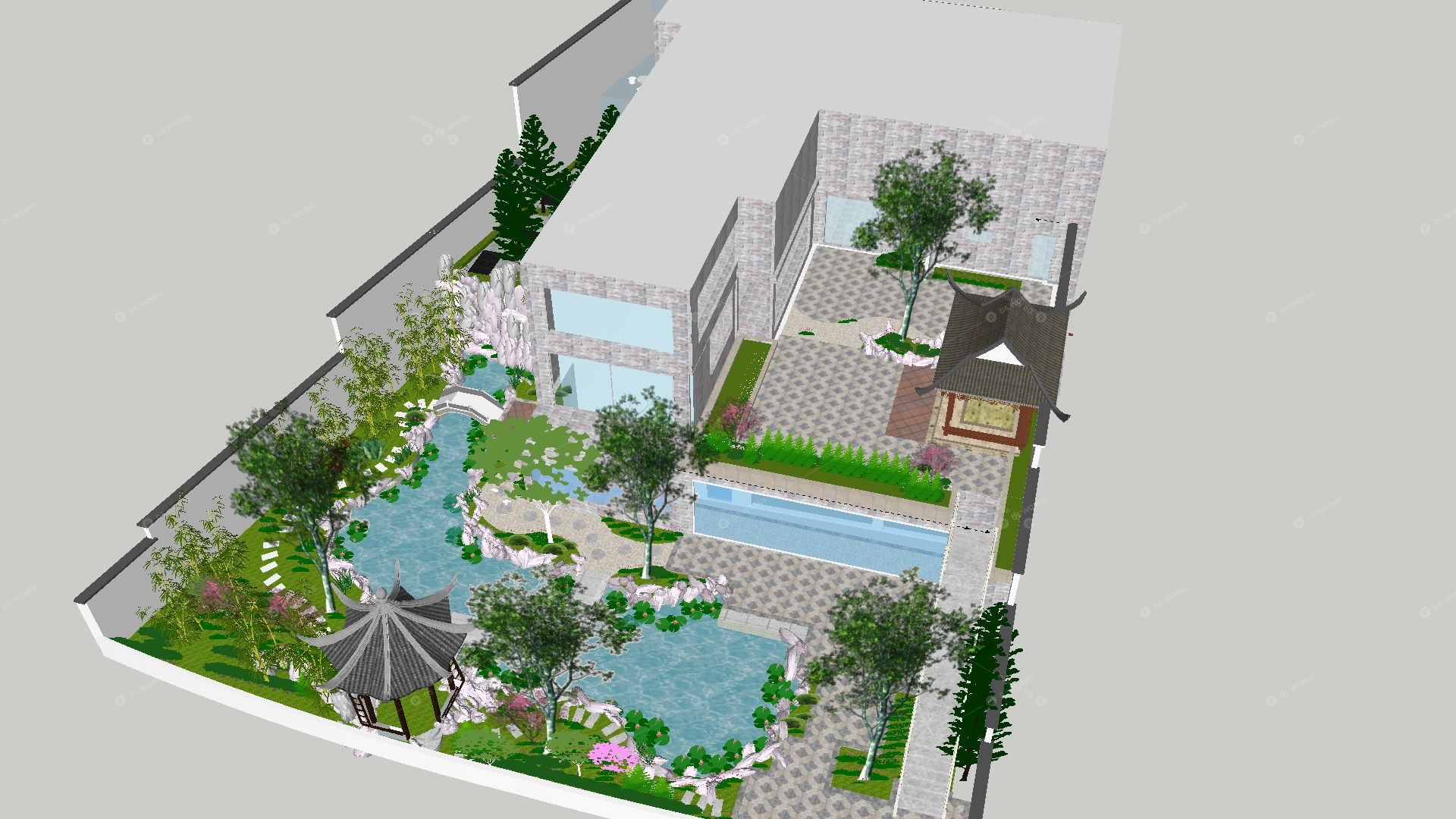 Courtyard Landscape 3D Models 4