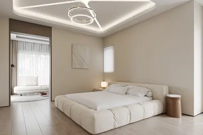 Minimalist Bedroom with Integrated Lighting 3d model