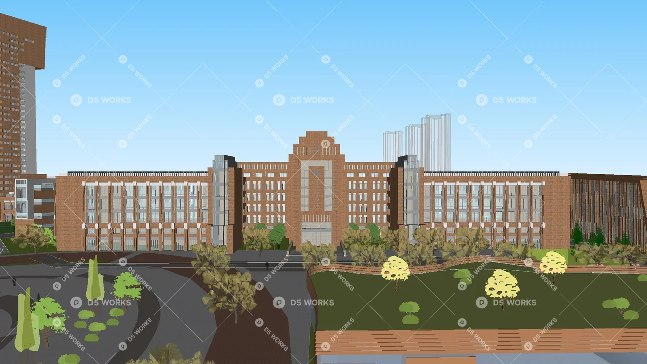 School Building 3d model thumbnail 9