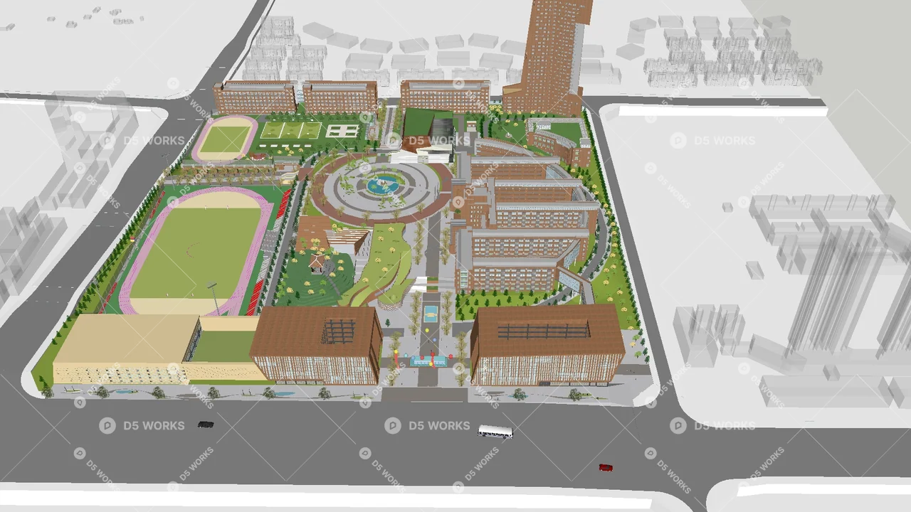 School Building 3d model thumbnail 2