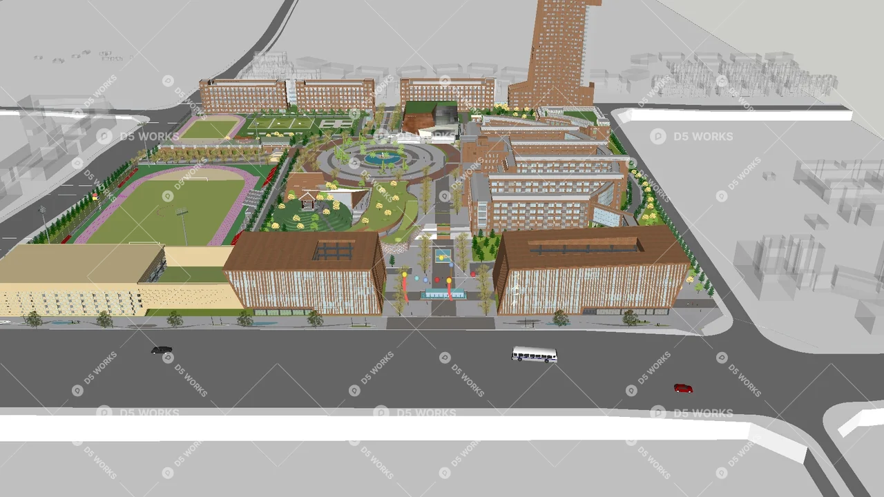 School Building 3d model thumbnail 3