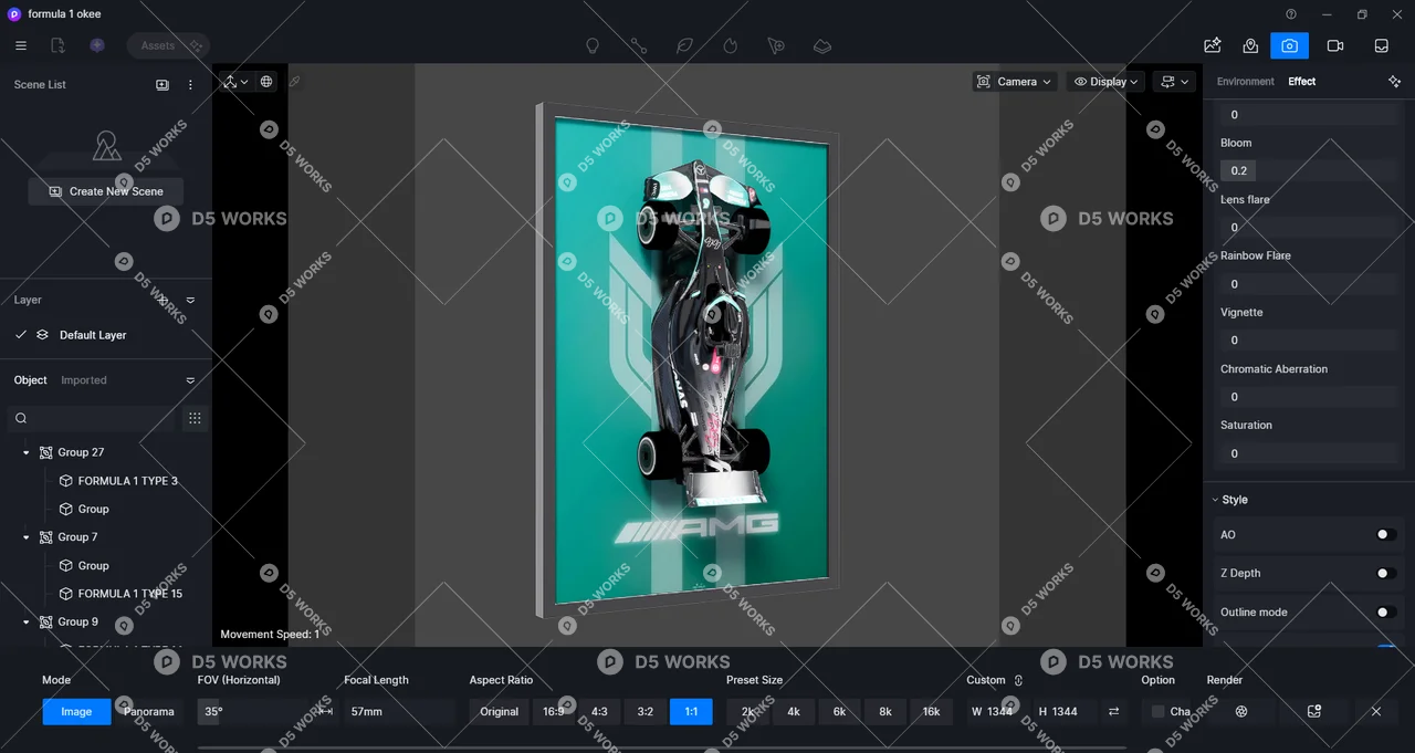 Race Car Picture Frame Decoration Model 3d model thumbnail 2