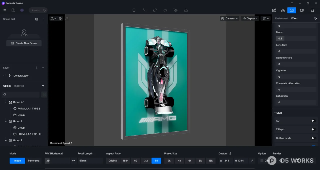 Race Car Picture Frame Decoration Model 3d model thumbnail 2
