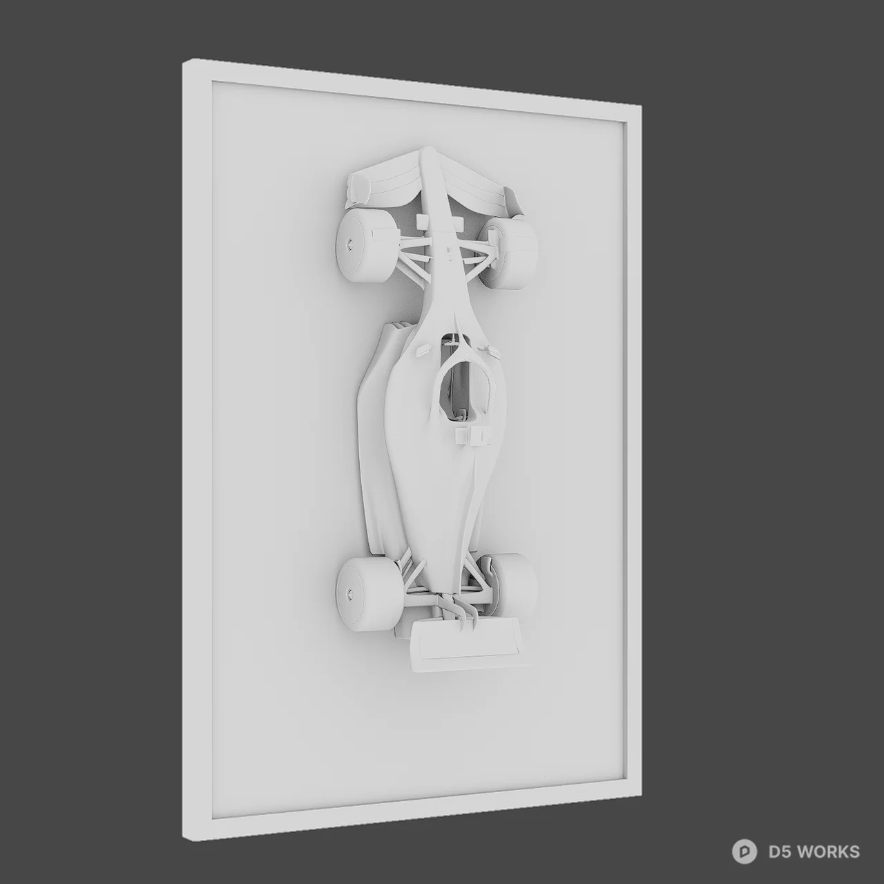 Race Car Picture Frame Decoration Model 3d model thumbnail 3