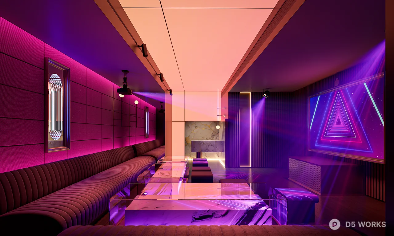 Neon Lit KTV Lounge 3d model - Image 1