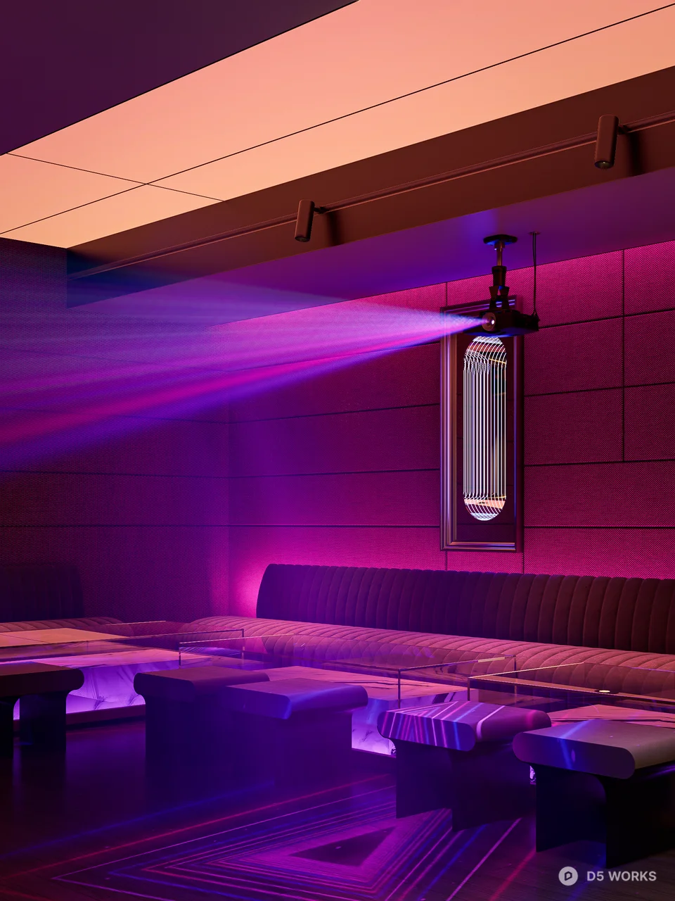 Neon Lit KTV Lounge 3d model thumbnail 6