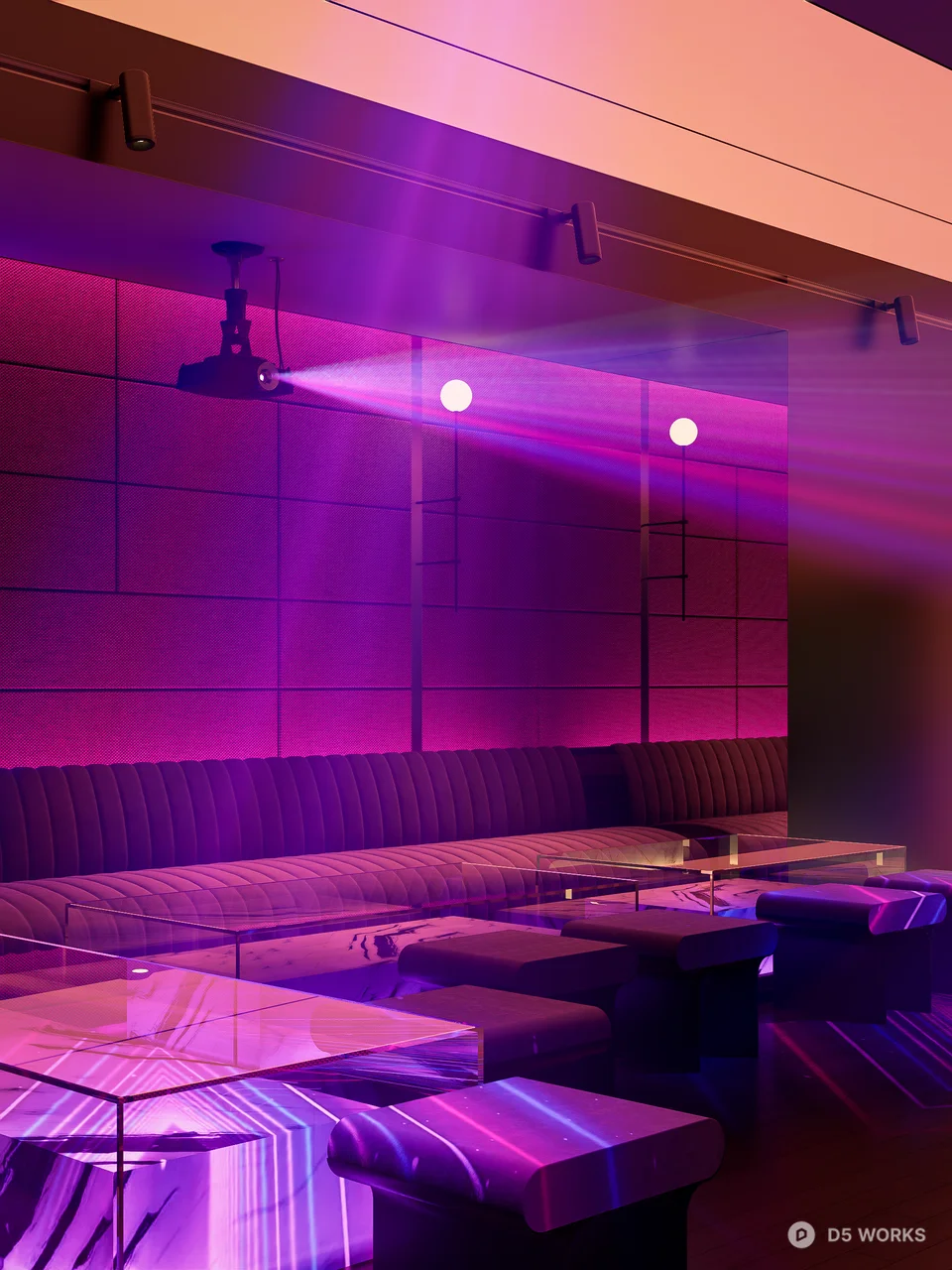 Neon Lit KTV Lounge 3d model thumbnail 2