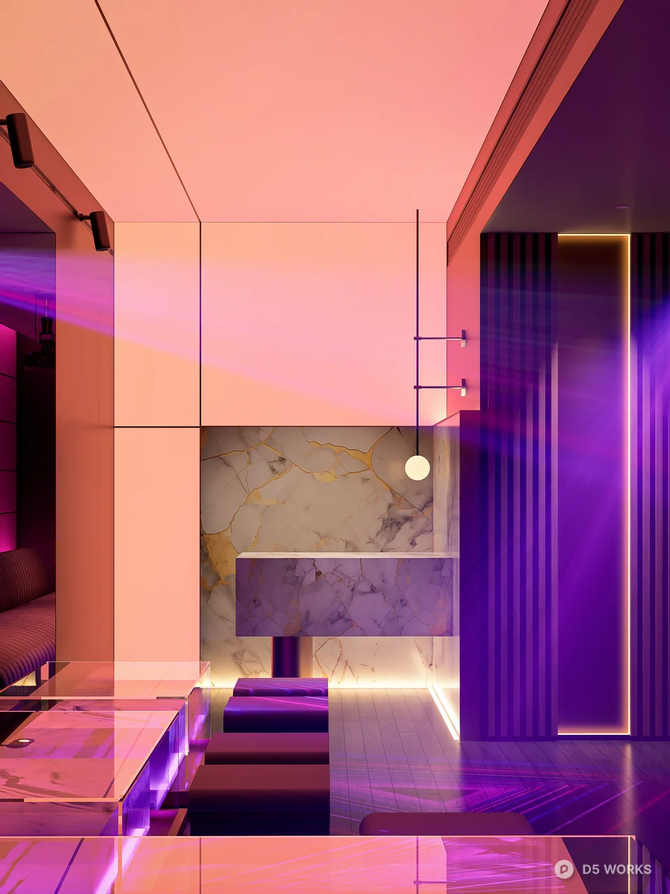 Neon Lit KTV Lounge 3d model thumbnail 5