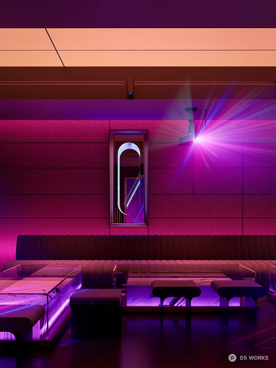 Neon Lit KTV Lounge 3d model thumbnail 4