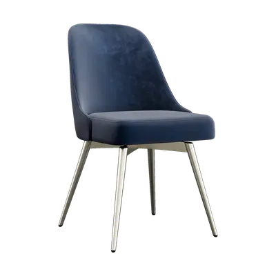 Modern Light Luxury Dark Fabric Single Chair 3d model