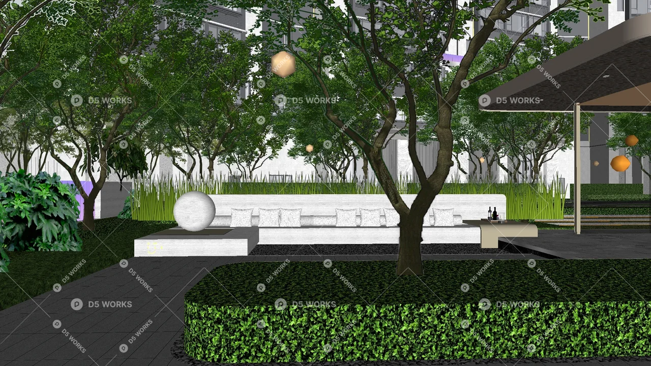 Residential Landscape 3d model thumbnail 3