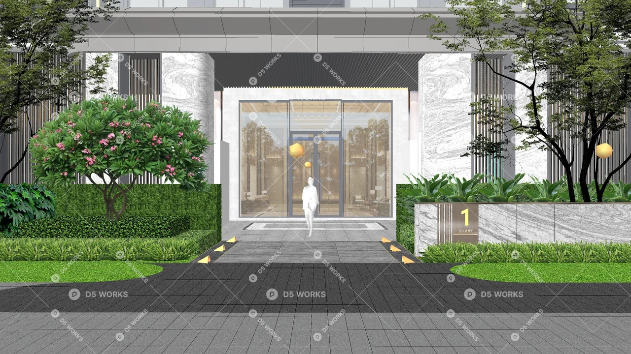 Residential Landscape 3d model thumbnail 4