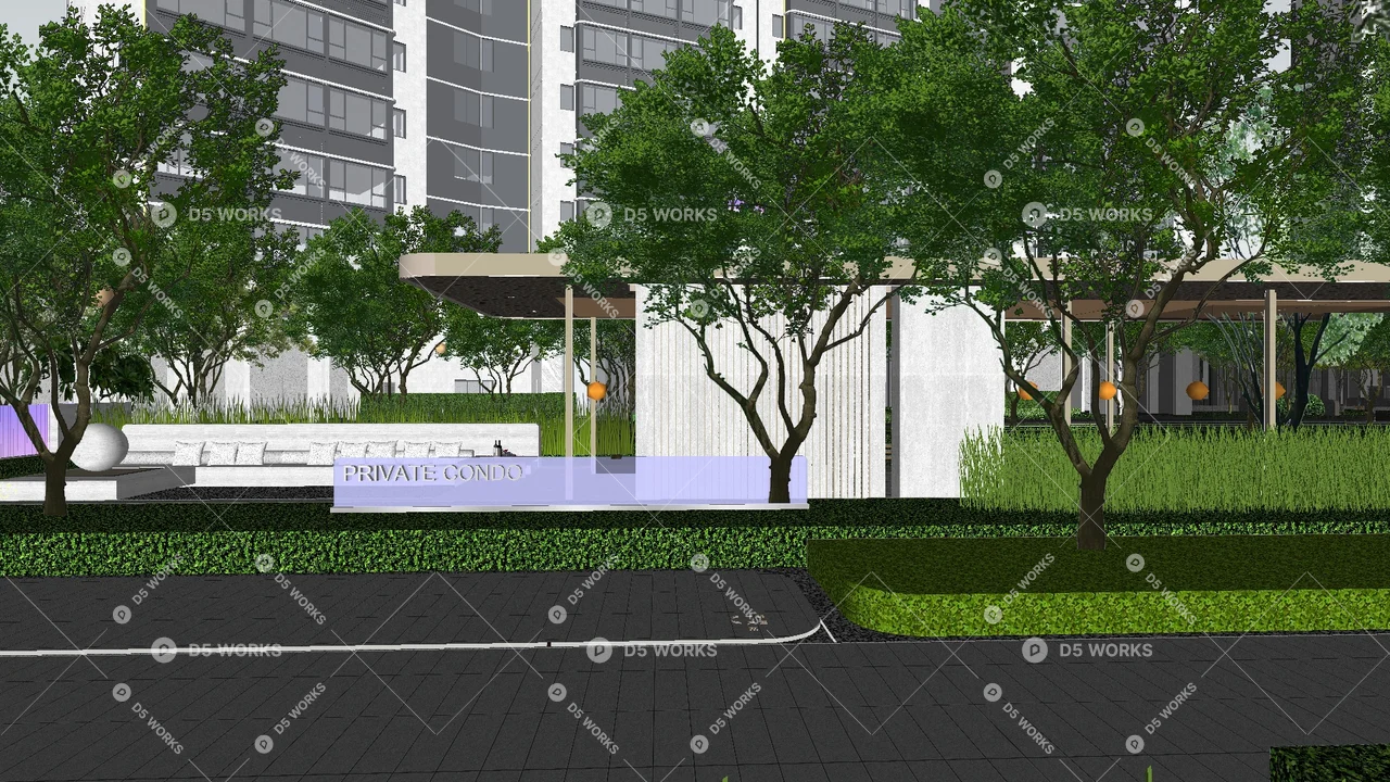 Residential Landscape 3d model thumbnail 5