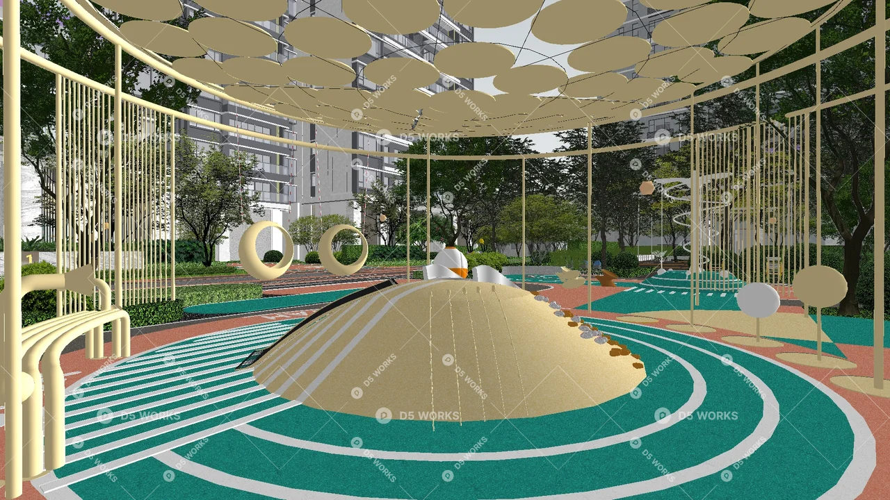 Residential Landscape 3d model thumbnail 2