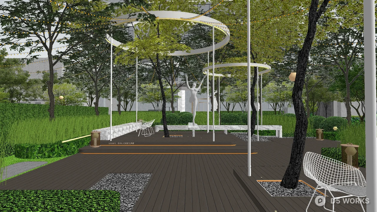 Residential Landscape Walkway With Greenery 3d model thumbnail 6
