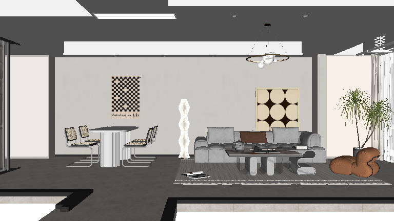 Modern Living & Dining Room