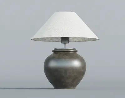 Ceramic Base Table Lamp With Textured Shade 3d model