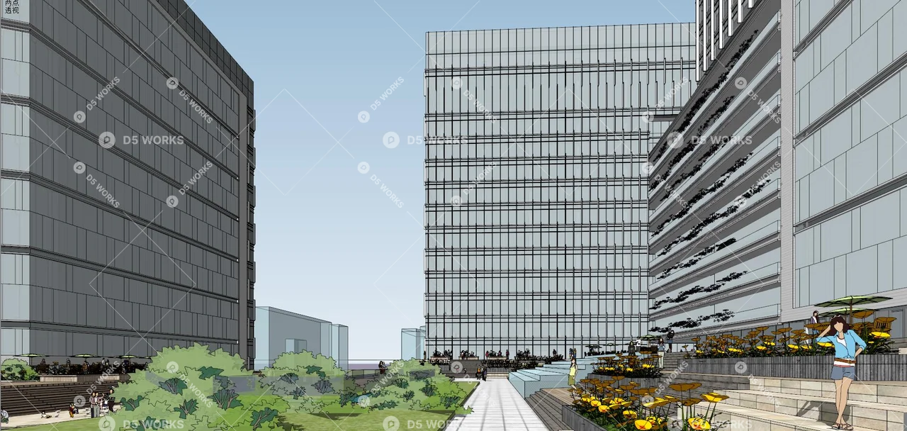 Commercial Complex 3d model thumbnail 7