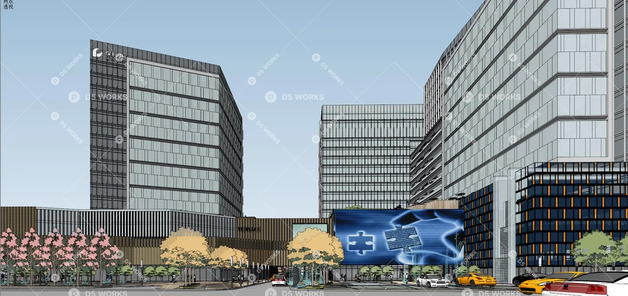 Commercial Complex 3d model thumbnail 4