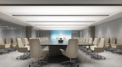 Modern Conference Room With Minimalist Design 3d model